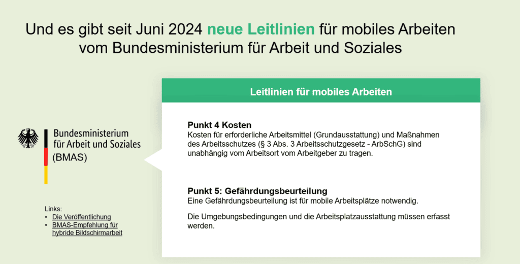 Leitlinien für mobiles Arbeiten vom Bundesministerium für Arbeit und Soziales.